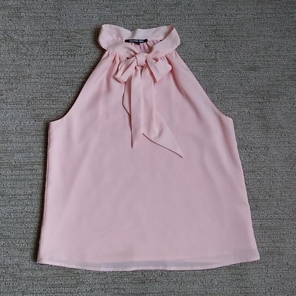 NWT Gianni Bini Blush Self Tie Penny Blouse Size M